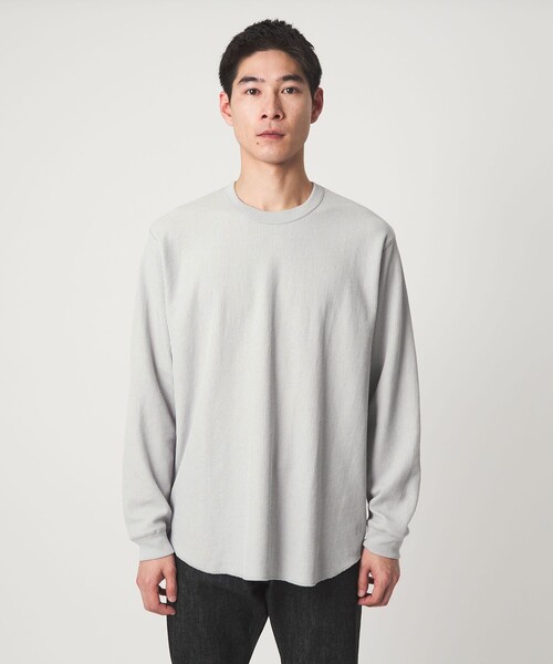 green label relaxing（グリーンレーベルリラクシング）の「ドライワッフル クルーネック Tシャツ -吸水速乾-（Tシャツ/カットソー・メンズ・ライトグレー/ホワイト/ブラック・M/XL/L/XXL/S）」の7枚目の写真