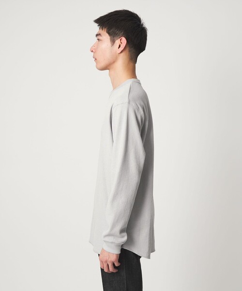 green label relaxing（グリーンレーベルリラクシング）の「ドライワッフル クルーネック Tシャツ -吸水速乾-（Tシャツ/カットソー・メンズ・ライトグレー/ホワイト/ブラック・M/XL/L/XXL/S）」の8枚目の写真