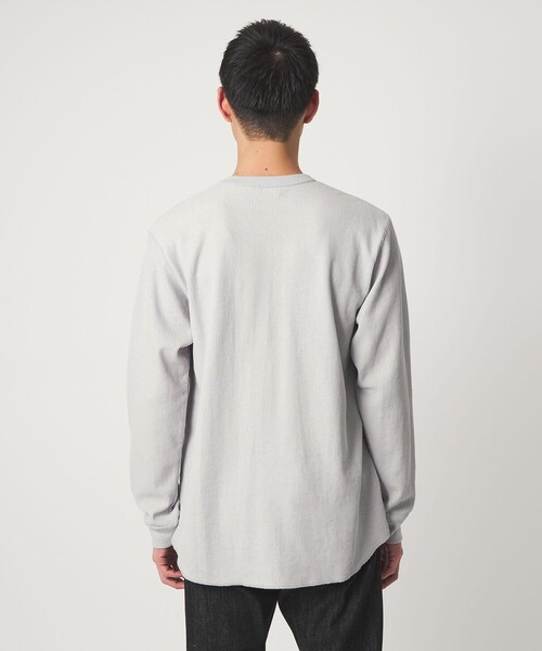 green label relaxing（グリーンレーベルリラクシング）の「ドライワッフル クルーネック Tシャツ -吸水速乾-（Tシャツ/カットソー・メンズ・ライトグレー/ホワイト/ブラック・M/XL/L/XXL/S）」の9枚目の写真