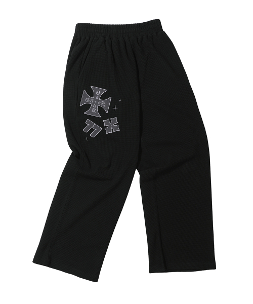 GAKKAI UNIONS(ガッカイユニオンズ)の「カシアワッフルワイドパンツブラック(スウェットパンツ・メンズ・その他・S/M/L)」の4枚目の写真