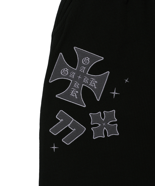 GAKKAI UNIONS(ガッカイユニオンズ)の「カシアワッフルワイドパンツブラック(スウェットパンツ・メンズ・その他・S/M/L)」の5枚目の写真