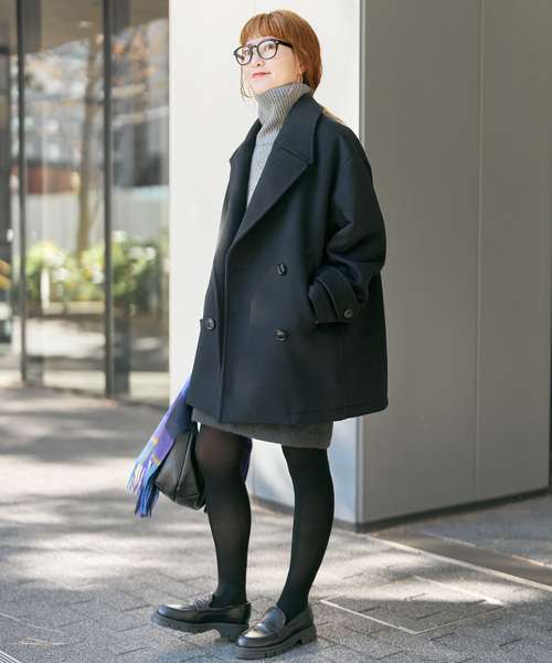 Spick & Span（スピックアンドスパン）の「《追加》S160ビーバーPコート（ピーコート・レディース・ブラック/チャコールグレー・36/38）」の11枚目の写真