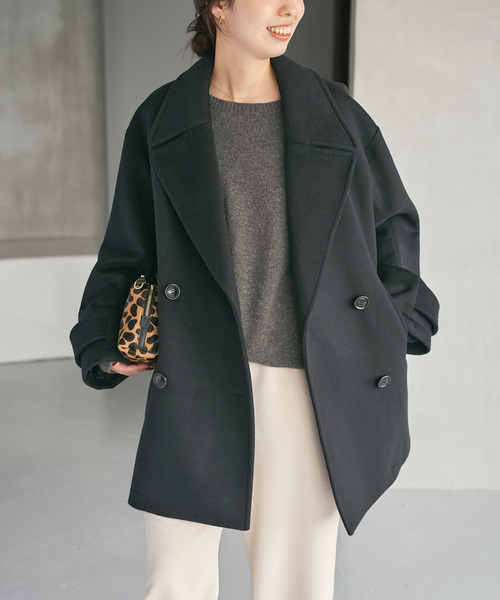 Spick & Span（スピックアンドスパン）の「《追加》S160ビーバーPコート（ピーコート・レディース・ブラック/チャコールグレー・36/38）」の13枚目の写真