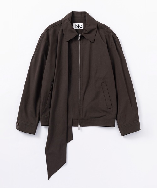 Bie(ビエ)の「スカーフタイ ジップアップブルゾン(ブルゾン・レディース・ブラウン/ライトブラウン・M/S)」の14枚目の写真