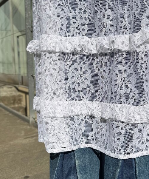 CIAOPANIC（チャオパニック）の「チェックパイピングレースキャミワンピース（ワンピース・レディース・ブラック/ホワイト・ONE SIZE）」の11枚目の写真