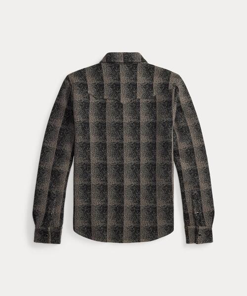 RRL(ダブル アール エル)の「ウールカシミヤ ウエスタン オーバーシャツ セーター(カバーオール・メンズ・ブラック系1・XS/XL/S/M/L)」の6枚目の写真