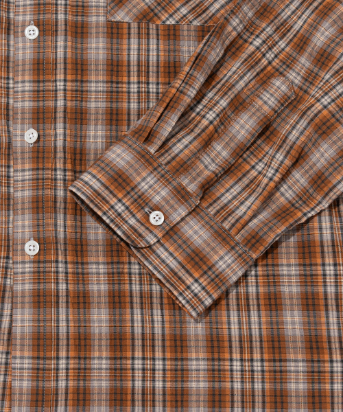 CARGOBROS（カーゴブロス）の「ツーポケットシアサッカーオーバーサイズシャツ（オレンジ）（シャツ/ブラウス・メンズ・その他・FREE）」の4枚目の写真