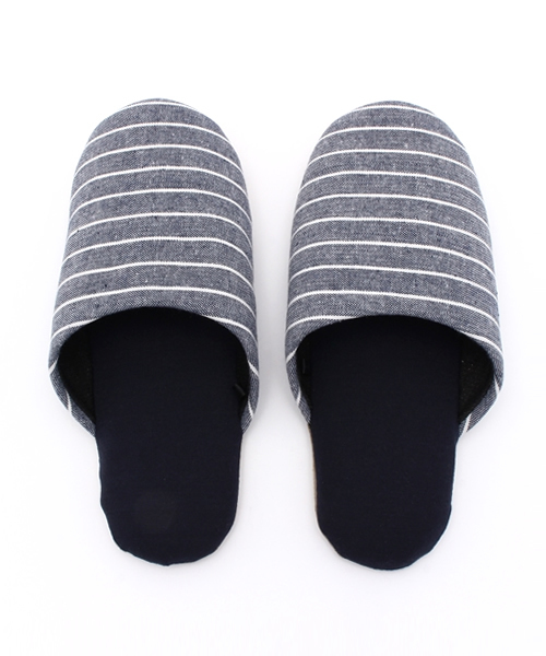 LBC（エルビーシー）の「16SLIPPERS BORDER               （ルームシューズ/スリッパ・ブルー/ブラック・MEDIUM/LARGE）」の2枚目の写真