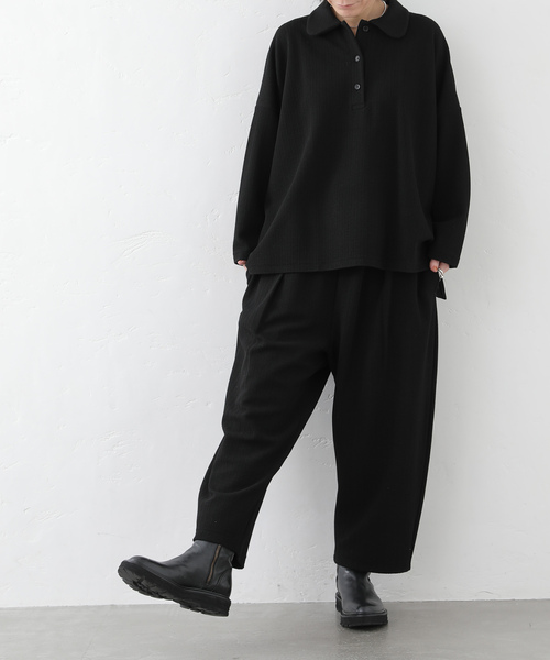 JOURNAL STANDARD LUXE（ジャーナルスタンダード　ラックス）の「ブリスターニット タックバルーンパンツ（その他パンツ・レディース・ホワイト×ホワイト/ブラック・FREE）」の5枚目の写真