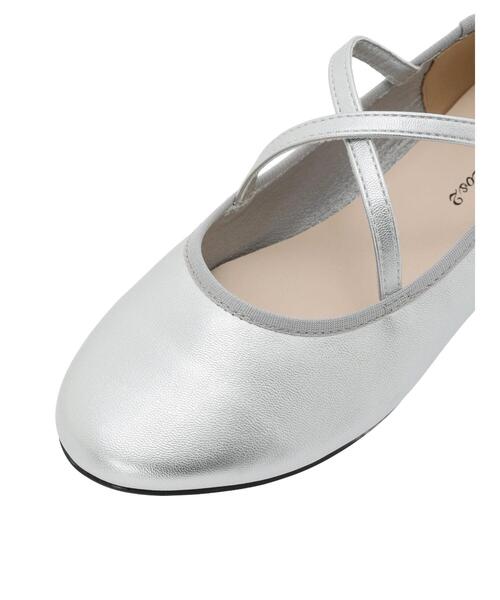 Samansa Mos2（サマンサ モスモス）の「クロスストラップバレエシューズ（ドレスシューズ・レディース・ブラック/シルバー・S/L/XL/M）」の17枚目の写真