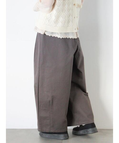 Samansa Mos2（サマンサ モスモス）の「【M/Lサイズ】タックワイドパンツ（その他パンツ・レディース・ベージュ/チャコールグレー/カーキ・L/M）」の6枚目の写真