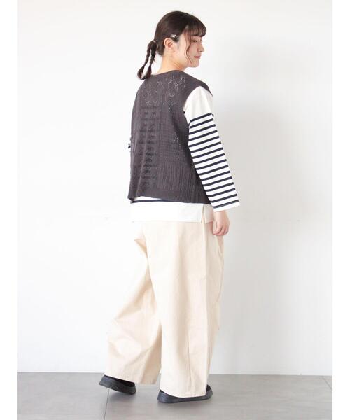 Samansa Mos2（サマンサ モスモス）の「【M/Lサイズ】タックワイドパンツ（その他パンツ・レディース・ベージュ/チャコールグレー/カーキ・L/M）」の18枚目の写真