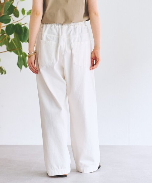 BEARDSLEY（ビアズリー）の「フルカワコラボ ルーズタックデニム（デニムパンツ・レディース・ホワイト/インディゴブルー・1/2）」の7枚目の写真