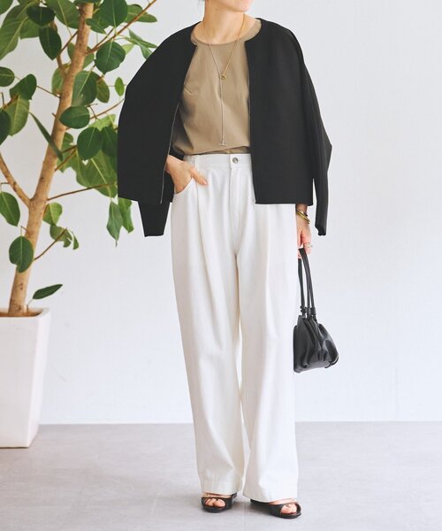 BEARDSLEY（ビアズリー）の「フルカワコラボ ルーズタックデニム（デニムパンツ・レディース・ホワイト/インディゴブルー・1/2）」の9枚目の写真