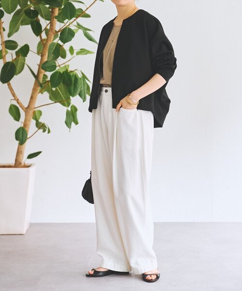 BEARDSLEY（ビアズリー）の「フルカワコラボ ルーズタックデニム（デニムパンツ・レディース・ホワイト/インディゴブルー・1/2）」の10枚目の写真