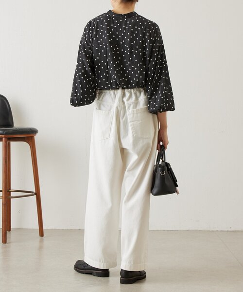 BEARDSLEY（ビアズリー）の「フルカワコラボ ルーズタックデニム（デニムパンツ・レディース・ホワイト/インディゴブルー・1/2）」の14枚目の写真