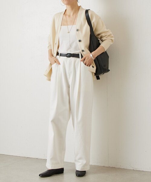 BEARDSLEY（ビアズリー）の「フルカワコラボ ルーズタックデニム（デニムパンツ・レディース・ホワイト/インディゴブルー・1/2）」の15枚目の写真