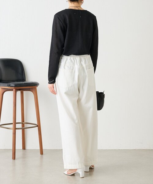 BEARDSLEY（ビアズリー）の「フルカワコラボ ルーズタックデニム（デニムパンツ・レディース・ホワイト/インディゴブルー・1/2）」の19枚目の写真