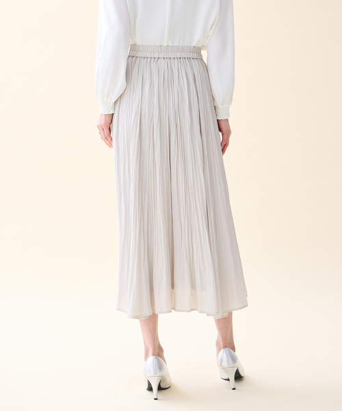 A/C DESIGN BY ALPHA CUBIC(エーシーデザインバイアルファキュービック)の「プリーツスカート【ウエストゴム】(スカート・レディース・ベージュ/ネイビー・M/L)」の4枚目の写真