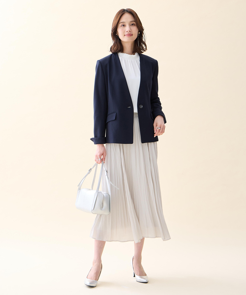 A/C DESIGN BY ALPHA CUBIC(エーシーデザインバイアルファキュービック)の「プリーツスカート【ウエストゴム】(スカート・レディース・ベージュ/ネイビー・M/L)」の9枚目の写真