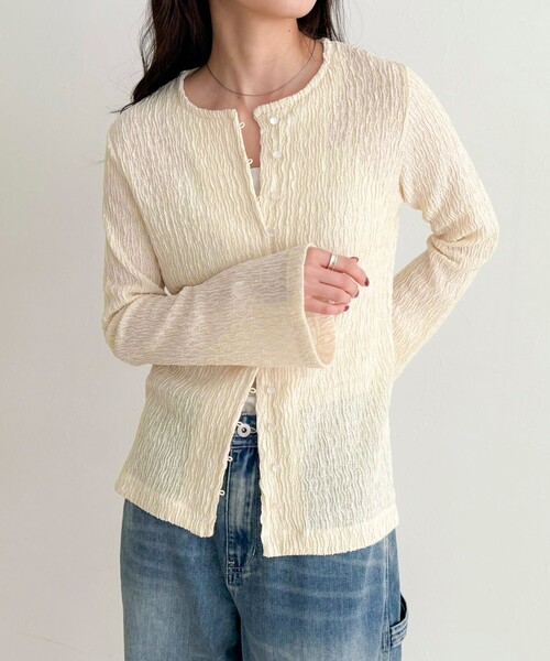 fredy emue（フレディエミュ）の「シャーリングカットブラウス（Tシャツ/カットソー・レディース・イエロー/ブラック/オフホワイト・38）」の3枚目の写真