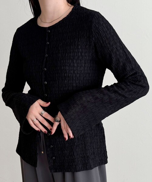 fredy emue（フレディエミュ）の「シャーリングカットブラウス（Tシャツ/カットソー・レディース・イエロー/ブラック/オフホワイト・38）」の16枚目の写真