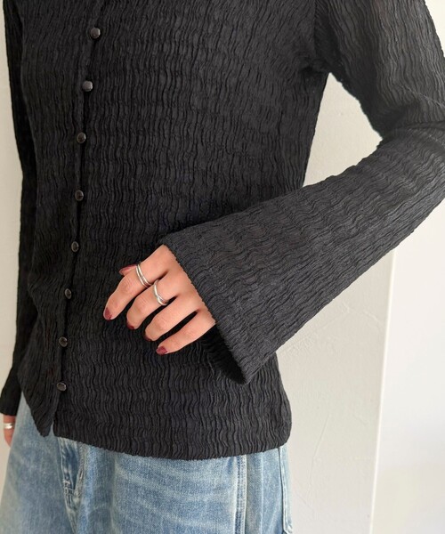 fredy emue（フレディエミュ）の「シャーリングカットブラウス（Tシャツ/カットソー・レディース・イエロー/ブラック/オフホワイト・38）」の22枚目の写真