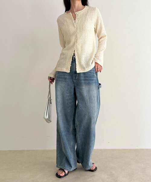 fredy emue（フレディエミュ）の「シャーリングカットブラウス（Tシャツ/カットソー・レディース・イエロー/ブラック/オフホワイト・38）」の6枚目の写真