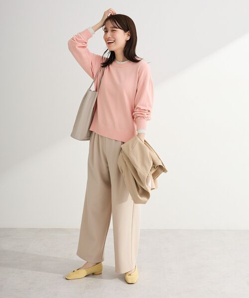 Green　Parks（グリーンパークス）の「楽ちんリップルワイドパンツ（その他パンツ・レディース・パープル/ブラック/ライトベージュ・FREE）」の17枚目の写真