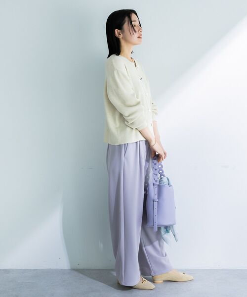 Green　Parks（グリーンパークス）の「楽ちんリップルワイドパンツ（その他パンツ・レディース・パープル/ブラック/ライトベージュ・FREE）」の15枚目の写真