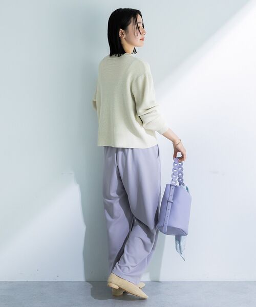 Green　Parks（グリーンパークス）の「楽ちんリップルワイドパンツ（その他パンツ・レディース・パープル/ブラック/ライトベージュ・FREE）」の14枚目の写真