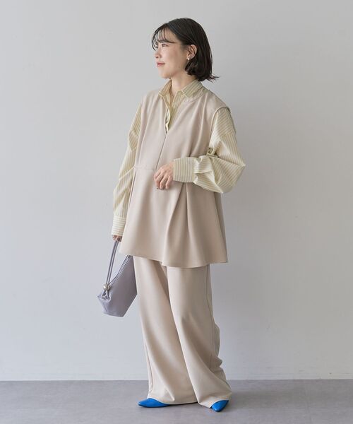 Green　Parks（グリーンパークス）の「楽ちんリップルワイドパンツ（その他パンツ・レディース・パープル/ブラック/ライトベージュ・FREE）」の20枚目の写真