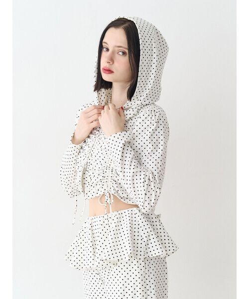 jouetie（ジュエティ）の「ギャザージップフーディ/パーカー【セットアップ対応】（パーカー・レディース・オフホワイト/ネイビー/ブラック・MEDIUM）」の5枚目の写真