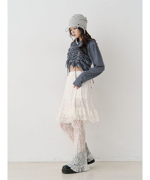 jouetie（ジュエティ）の「ギャザージップフーディ/パーカー【セットアップ対応】（パーカー・レディース・オフホワイト/ネイビー/ブラック・MEDIUM）」の15枚目の写真