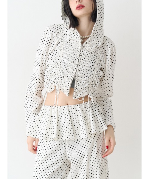 jouetie（ジュエティ）の「ギャザージップフーディ/パーカー【セットアップ対応】（パーカー・レディース・オフホワイト/ネイビー/ブラック・MEDIUM）」の2枚目の写真