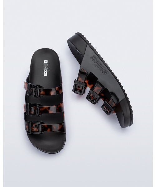 melissa(メリッサ)の「MELISSA COZY STRIPES AD(サンダル・レディース・クリアブラック・35-36/39/38/37)」の1枚目の写真
