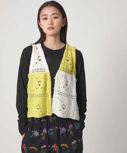 CITEN(シテン)の「<CITEN>レースアミニットベスト(ベスト・レディース・イエロー/ライトブルー・FREE)」の2枚目の写真