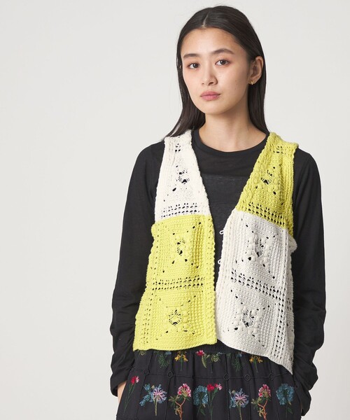 CITEN(シテン)の「<CITEN>レースアミニットベスト(ベスト・レディース・イエロー/ライトブルー・FREE)」の3枚目の写真