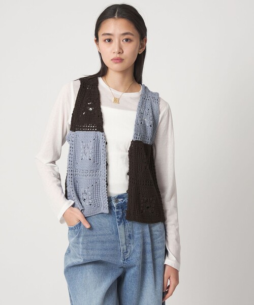 CITEN(シテン)の「<CITEN>レースアミニットベスト(ベスト・レディース・イエロー/ライトブルー・FREE)」の5枚目の写真