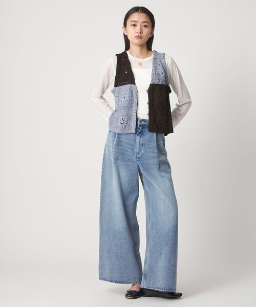 CITEN(シテン)の「<CITEN>レースアミニットベスト(ベスト・レディース・イエロー/ライトブルー・FREE)」の6枚目の写真