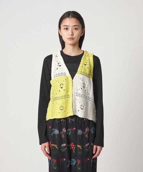 CITEN(シテン)の「<CITEN>レースアミニットベスト(ベスト・レディース・イエロー/ライトブルー・FREE)」の7枚目の写真