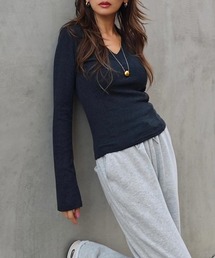 esutoreja | パネルラインVネックニット(ニット/セーター)