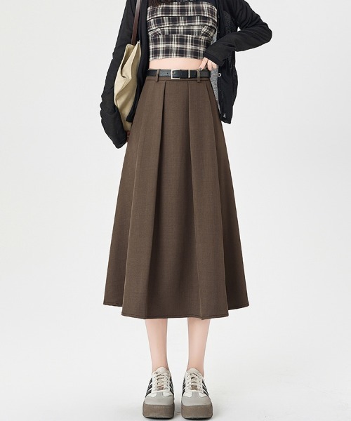 ReRe(リリ)の「プリーツ×ミディ丈スカート(スカート・レディース・ブラウン/グレー/ブラック・SMALL/MEDIUM/LARGE/X-LARGE)」の3枚目の写真