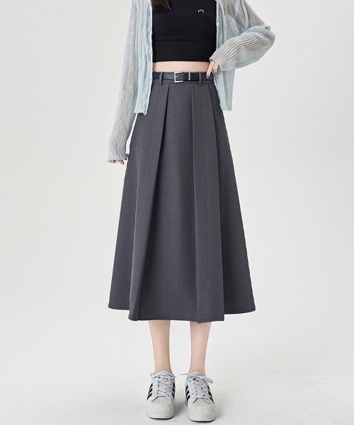 ReRe(リリ)の「プリーツ×ミディ丈スカート(スカート・レディース・ブラウン/グレー/ブラック・SMALL/MEDIUM/LARGE/X-LARGE)」の1枚目の写真