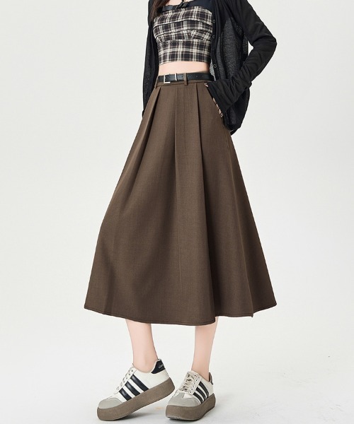 ReRe(リリ)の「プリーツ×ミディ丈スカート(スカート・レディース・ブラウン/グレー/ブラック・SMALL/MEDIUM/LARGE/X-LARGE)」の12枚目の写真