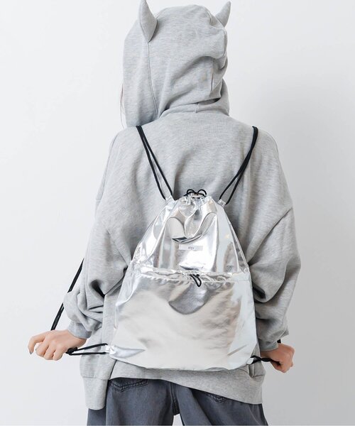 algy（アルジー）の「ドロストポケットナップサック（バックパック/リュック・キッズ・シルバー/サックスブルー/ブラック・FREE）」の3枚目の写真