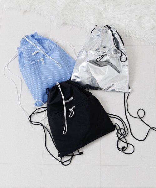 algy（アルジー）の「ドロストポケットナップサック（バックパック/リュック・キッズ・シルバー/サックスブルー/ブラック・FREE）」の6枚目の写真