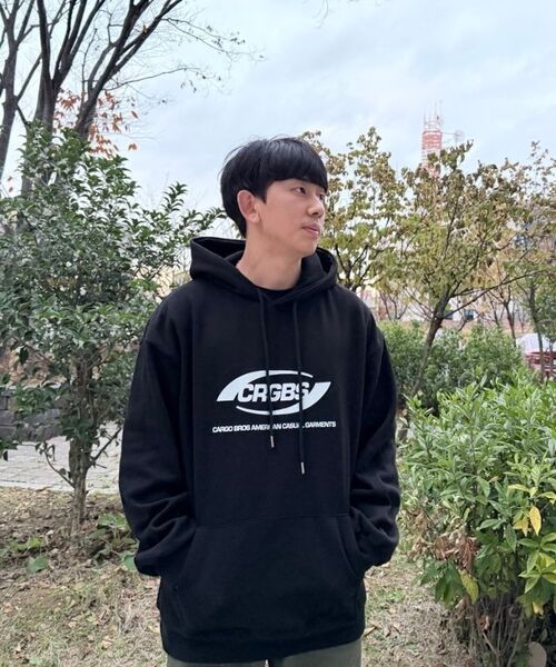 CARGOBROS(カーゴブロス)の「オーバーボックスロゴオーバーフィットフードTシャツ(グレー/ブルー)(パーカー・メンズ・その他・SMALL/MEDIUM/LARGE/X-LARGE/S-M/M-L/L-XL/XL-XXL)」の6枚目の写真