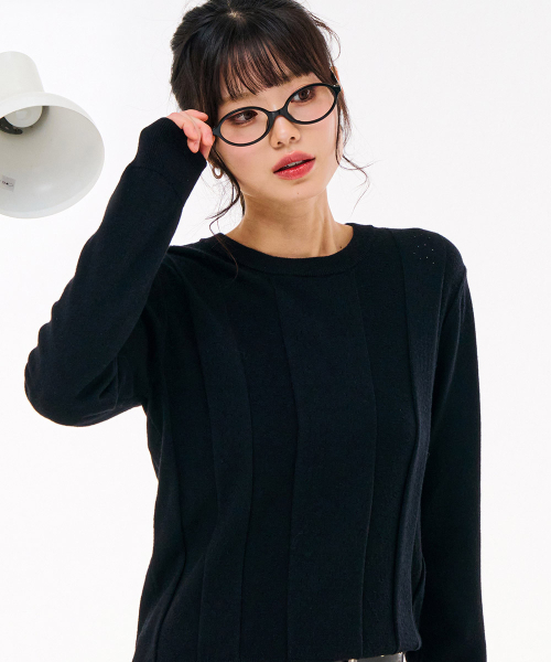 CHASECULT(チェイスカルト)の「レディースクルーネックスウェット-FARG5262B03(ニット/セーター・レディース・ブラック・90/85)」の5枚目の写真