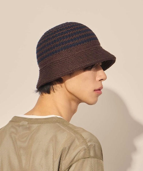 arth（アース）の「arth  Linen Stripes Gob Hat / アース（ハット・メンズ・ブラウン/ベージュ/ブラック・58cm）」の13枚目の写真